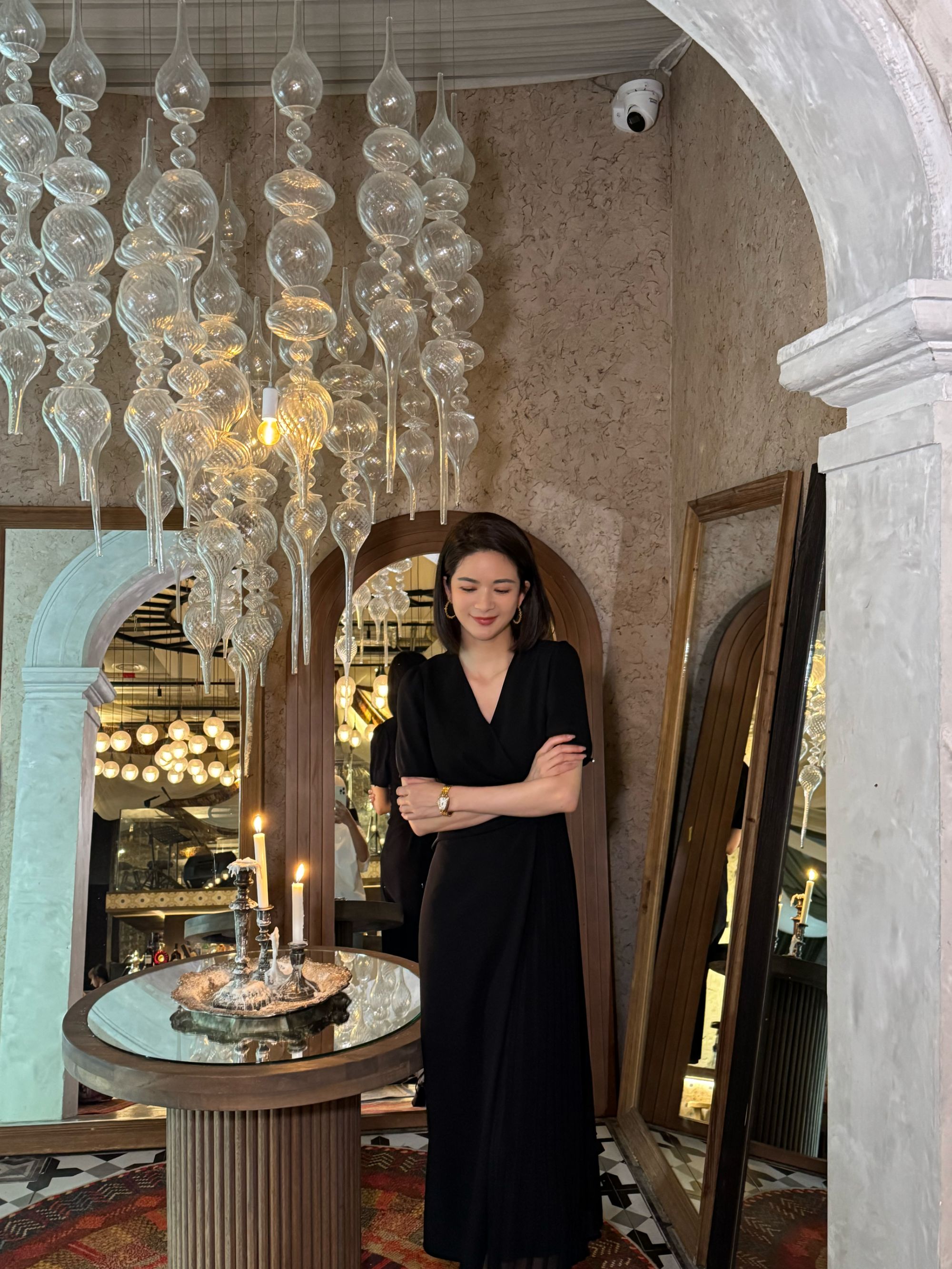 ANGELIAORIGINAL褶间玫瑰 拼接压褶夏款设计感气质显瘦连衣裙#398