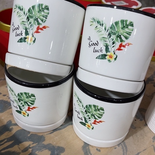 多肉绿植陶瓷花盆9.9包邮，有孔