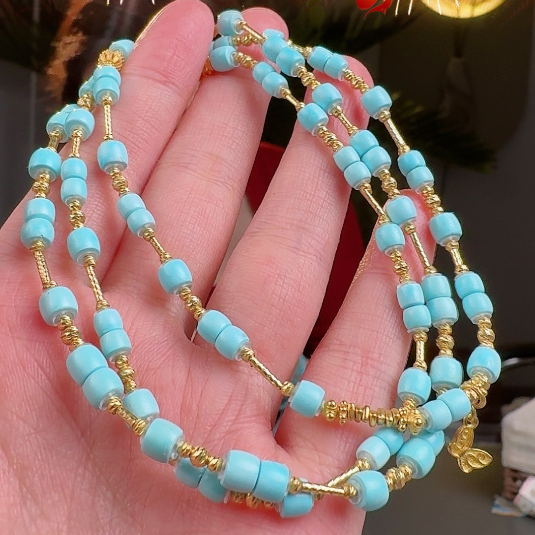 绿松石珠宝奇石18K金镶嵌