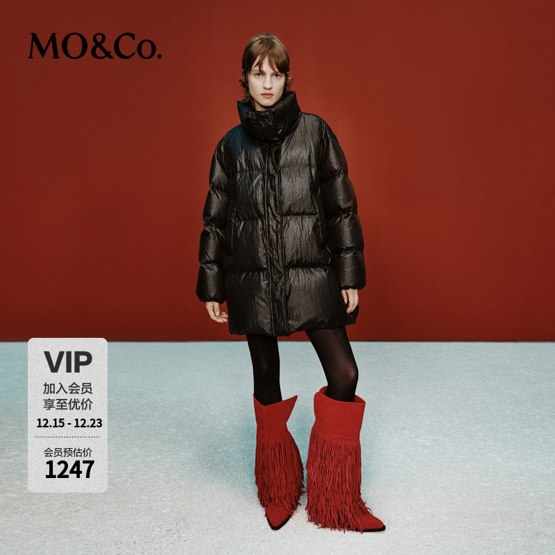 MOCO羽绒服RECTO设计师联名冬涂层光泽微皱MBD4EIN032