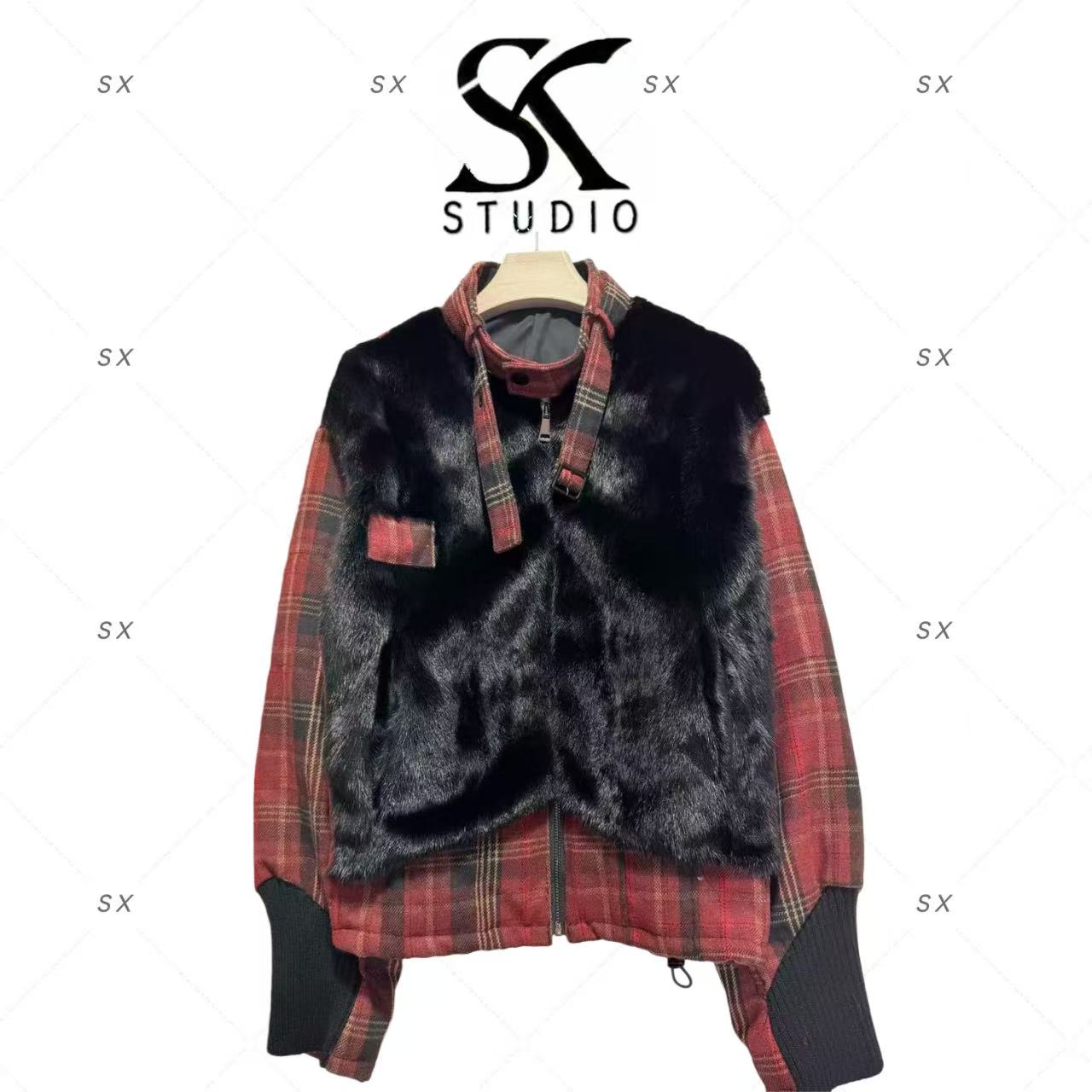 9414高奢女款时尚上衣（鹅绒配水貂）SXZY-2525