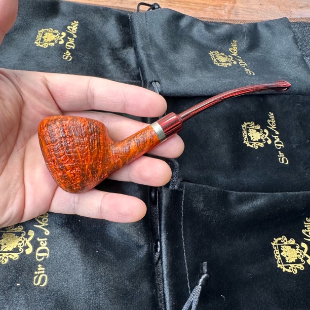 精致喷砂小橡果烟斗坎嘴银圈