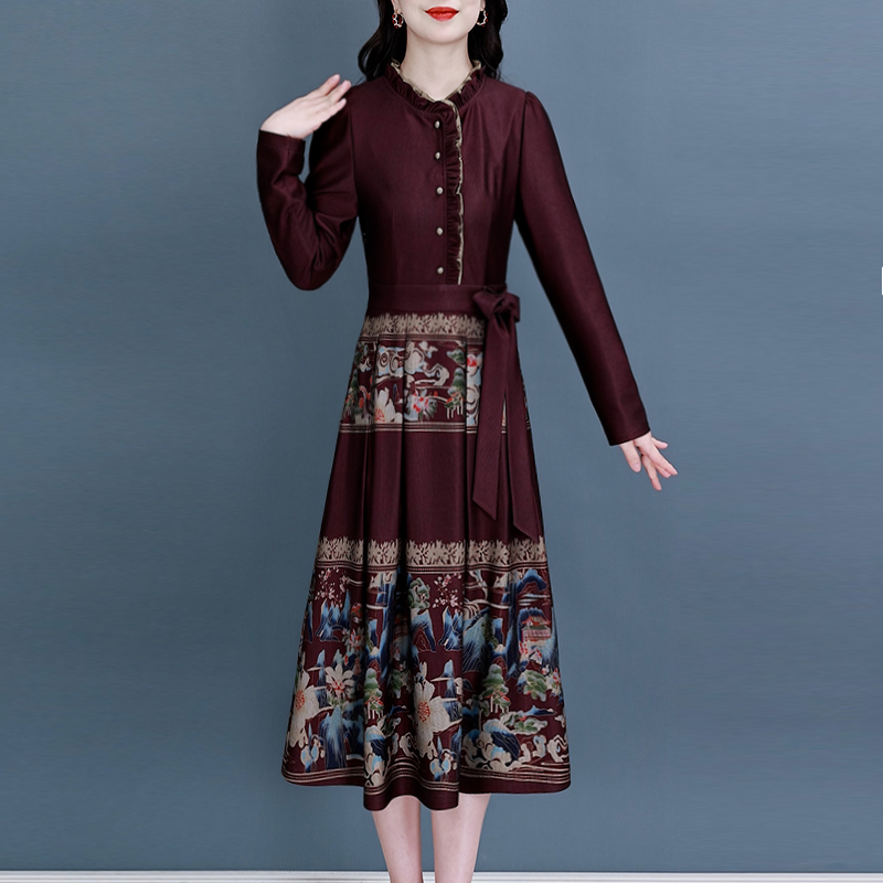 【连衣裙】24026梦晚春季气质时尚优雅大气休闲收腰显瘦连衣裙-ASJ