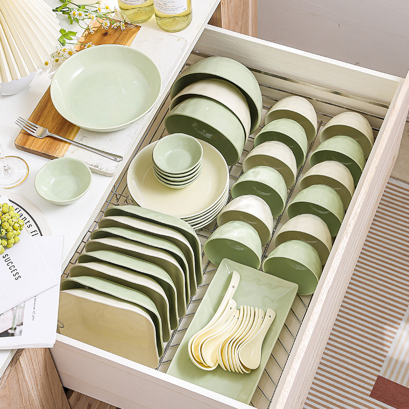 奶油风碗碟套装家用高级感2023新款陶瓷餐具碗盘乔迁新居碗筷组合
