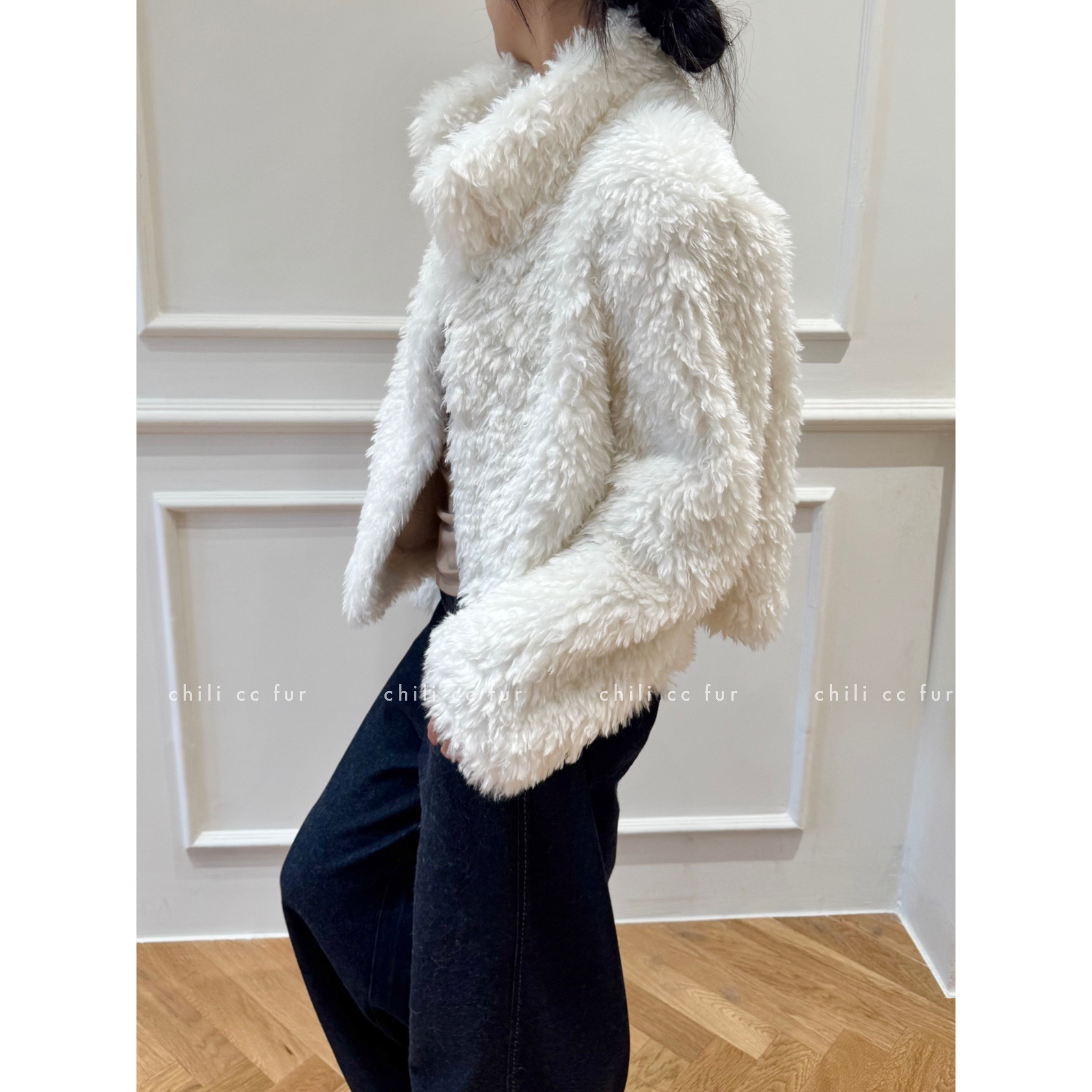 人造皮草 ZUOMAN【卷卷毛】美迪诺仿羊羔毛冬季厚款立领短款外套