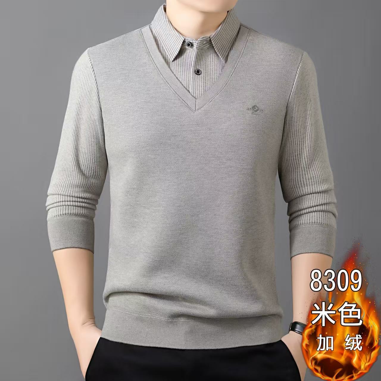 保暖卫衣假两件，保暖圆领卫衣时尚休闲更温暖