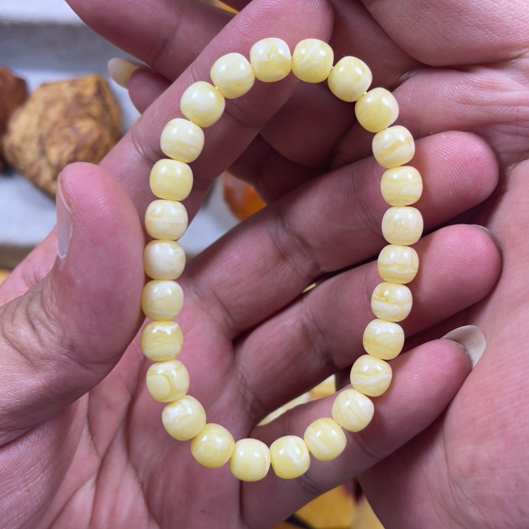 裸石蜜蜡未镶嵌老型手串
