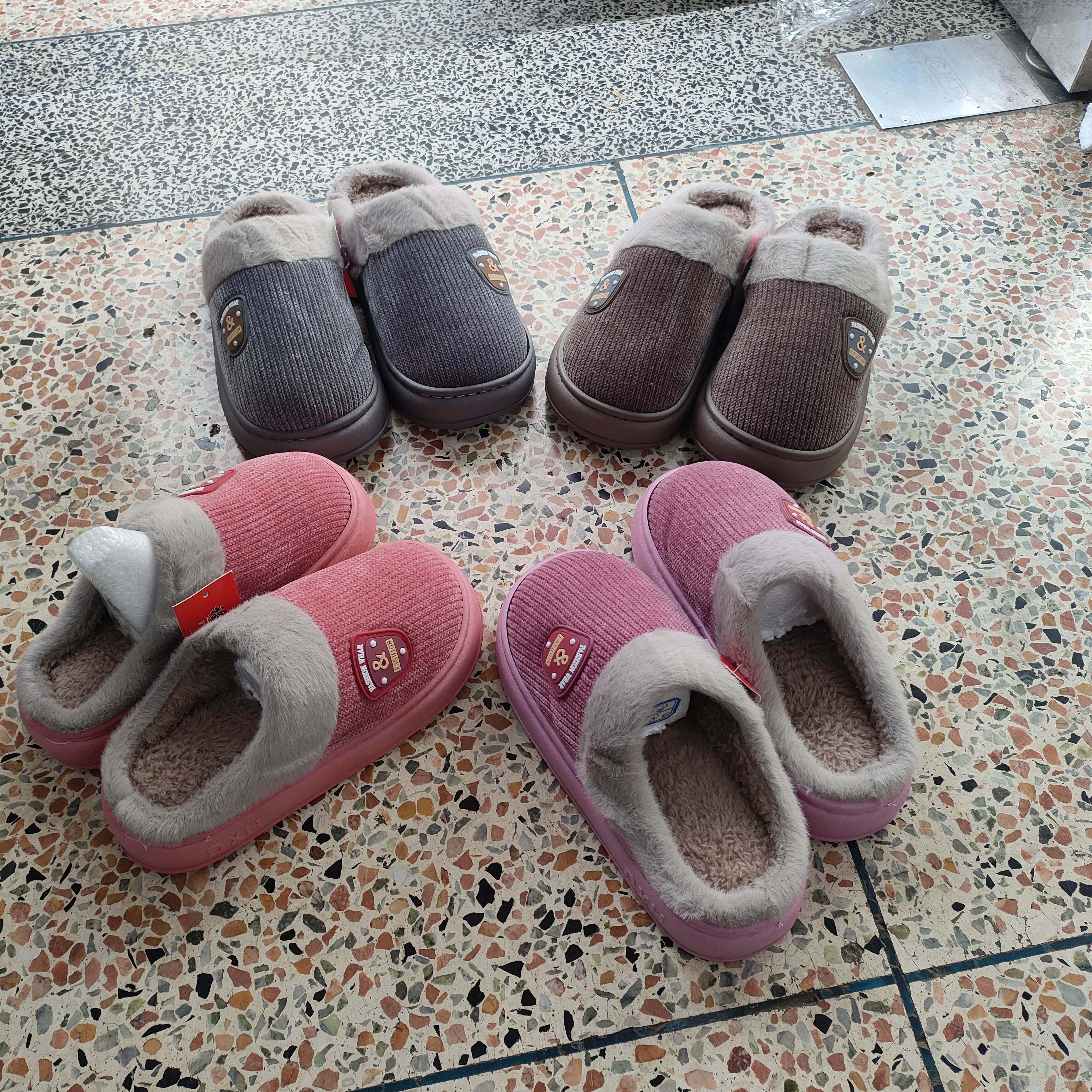 中老年秋冬款防滑保暖加绒加厚居家室内外穿棉拖鞋