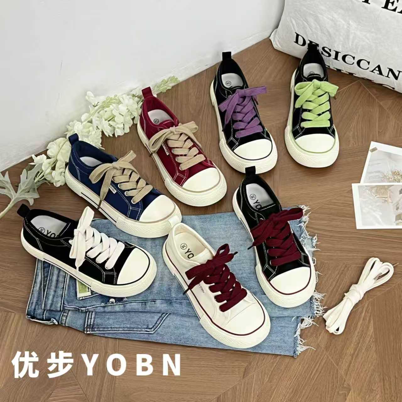 YOBN/优步芒果头低帮帆布鞋2025秋季ins潮流百搭休闲韩版板鞋女