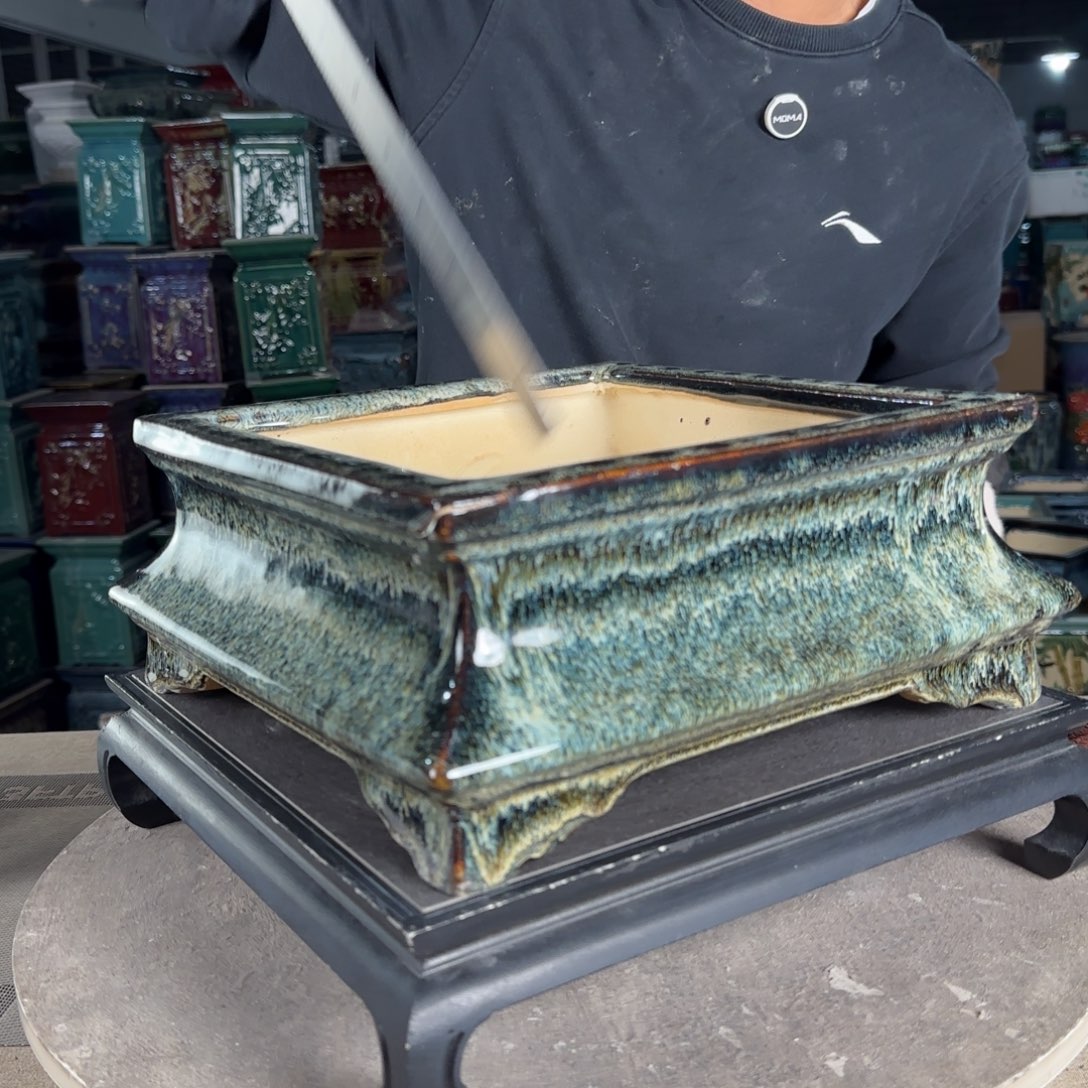 一风堂石湾花盆。高温裂瑕疵643