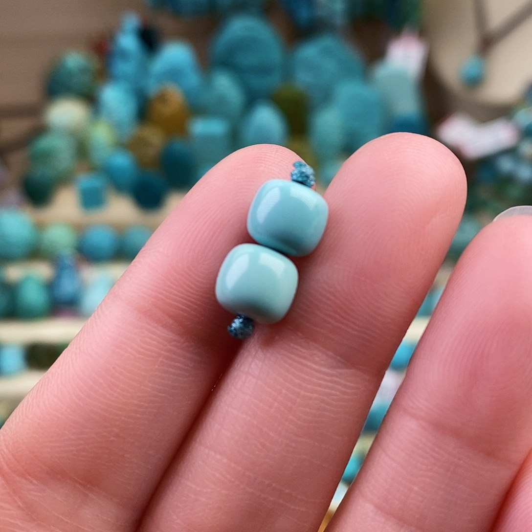 绿松石珠宝奇石未镶嵌7mm