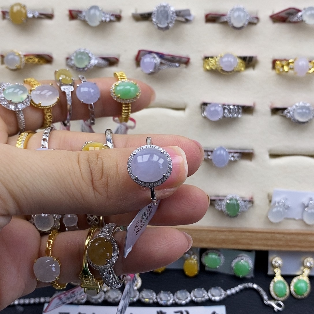 翡翠银S925镶嵌戒指