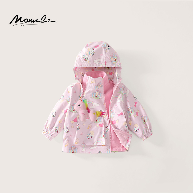 MOMOCO秋季2024女童新款洋气彩虹独角兽外套75830107019