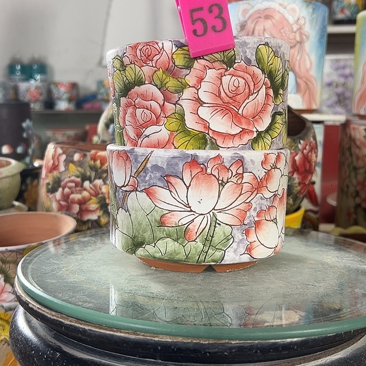 满38包邮景德镇手绘花盆