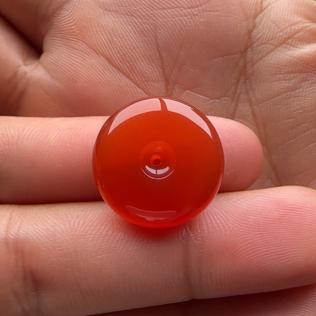 南红玛瑙平安扣17.3x 7未镶嵌