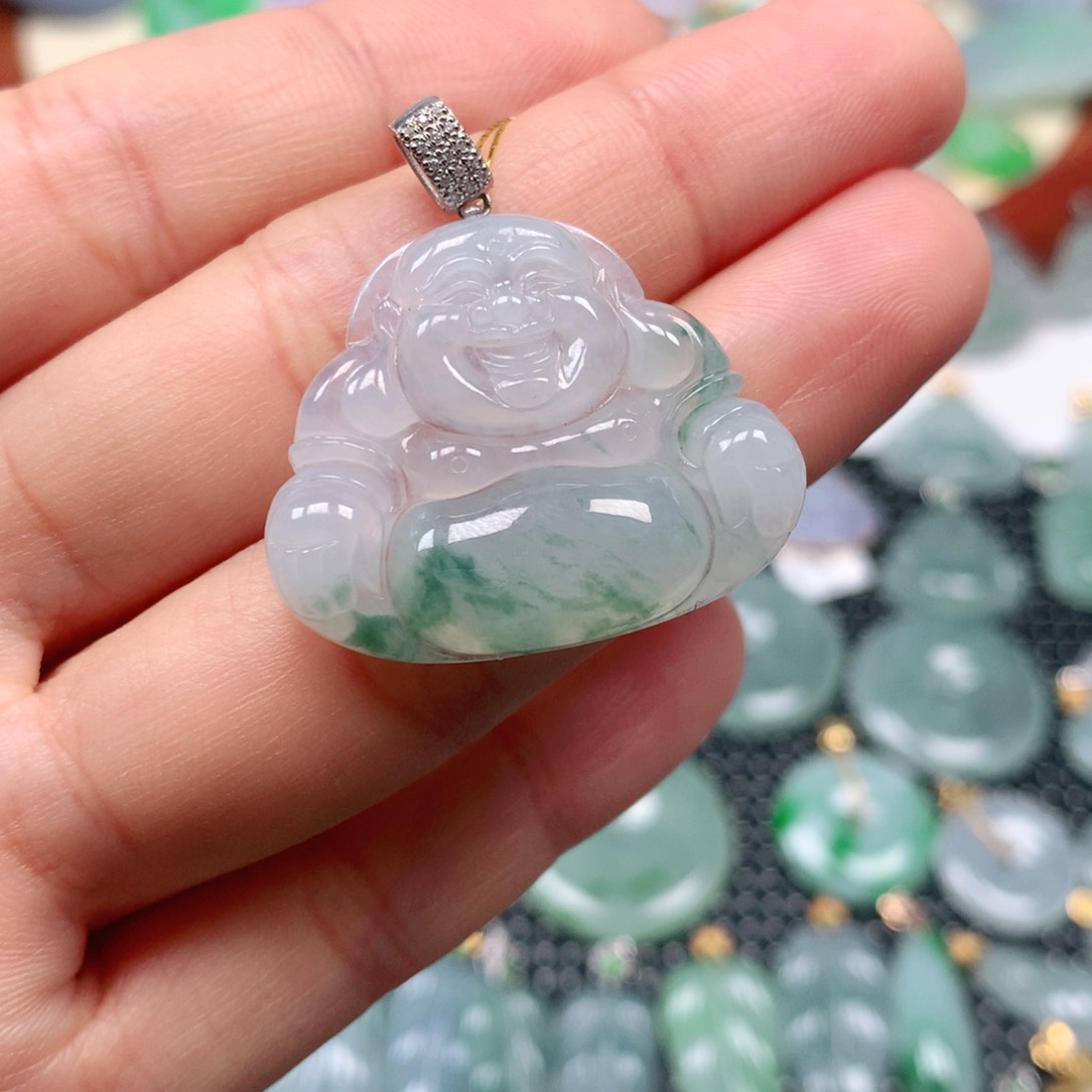 【闪购商品】翡翠吊坠(不含链)18K金镶嵌