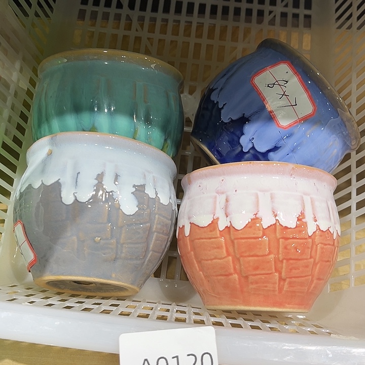瓷片花盆多肉植物艺术品