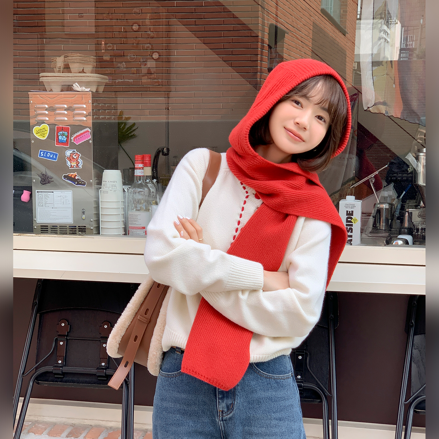 现货-【92折】【芝士红豆】FS509S064圆领设计感毛衣针织