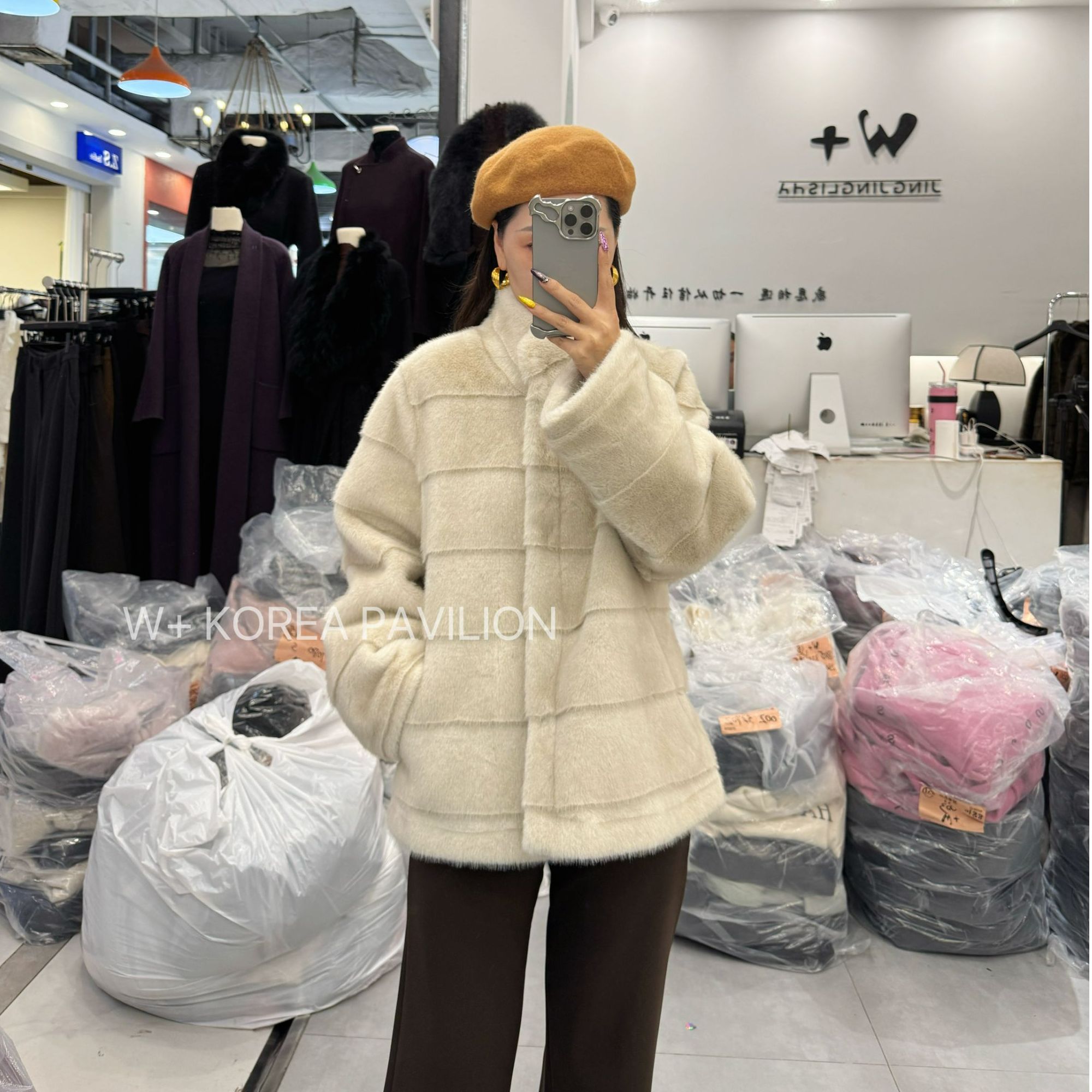 W+冬季气质时尚韩版设计师高级感百搭简约短款外套1025