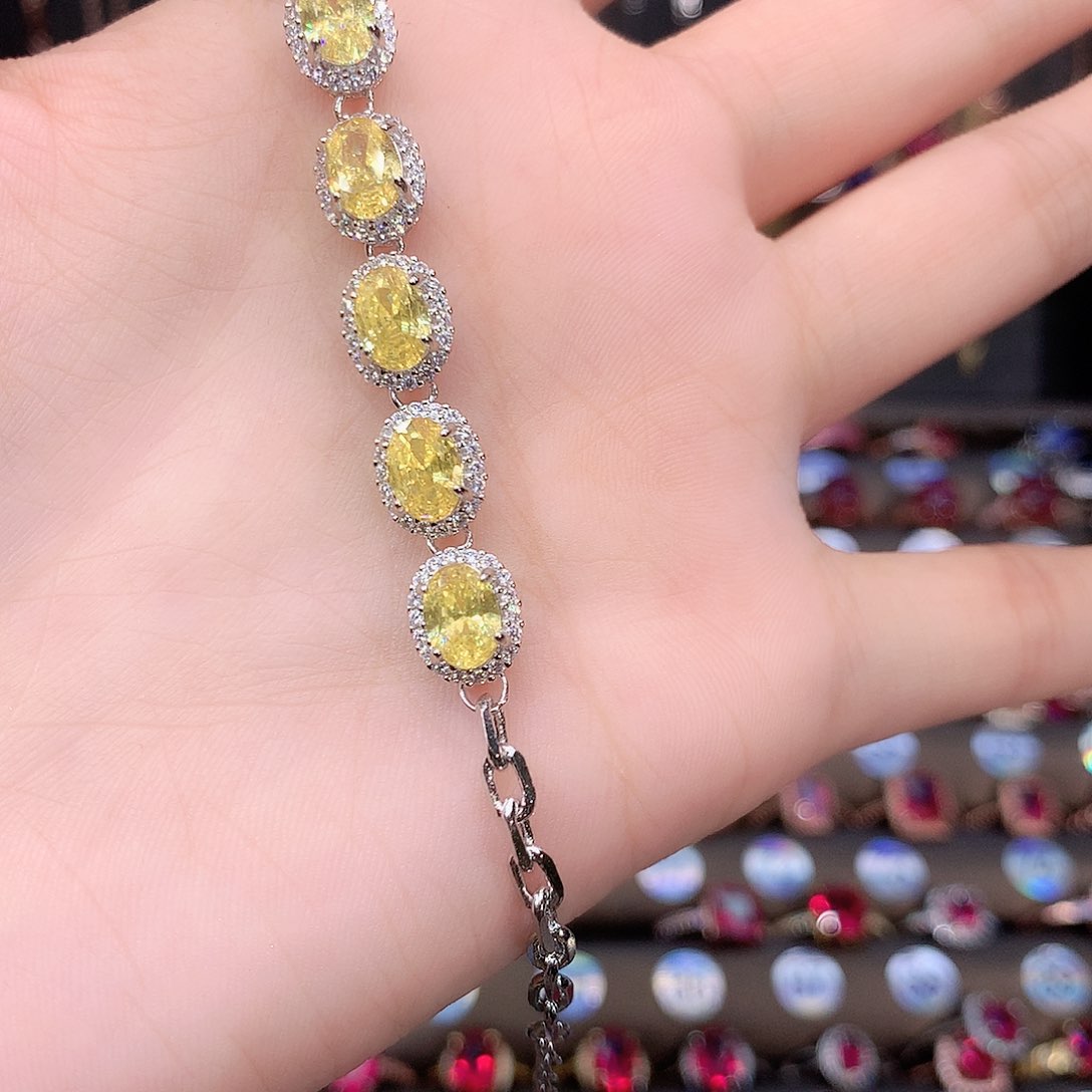 水晶手链银S925镶嵌白