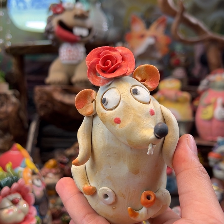 陶摆件小镇青花每日有新品