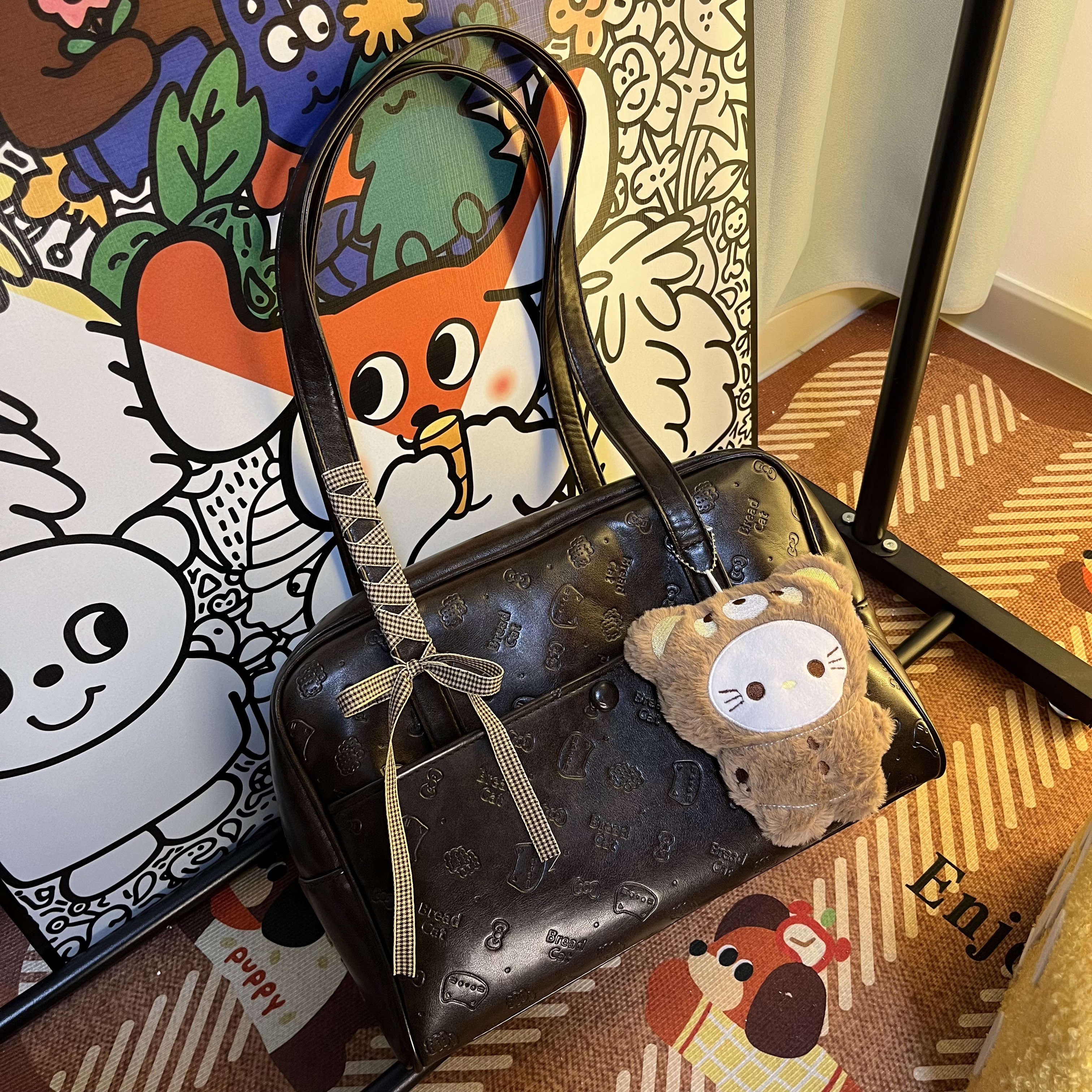 喵喵仙贝小众女包小猫压花-A136