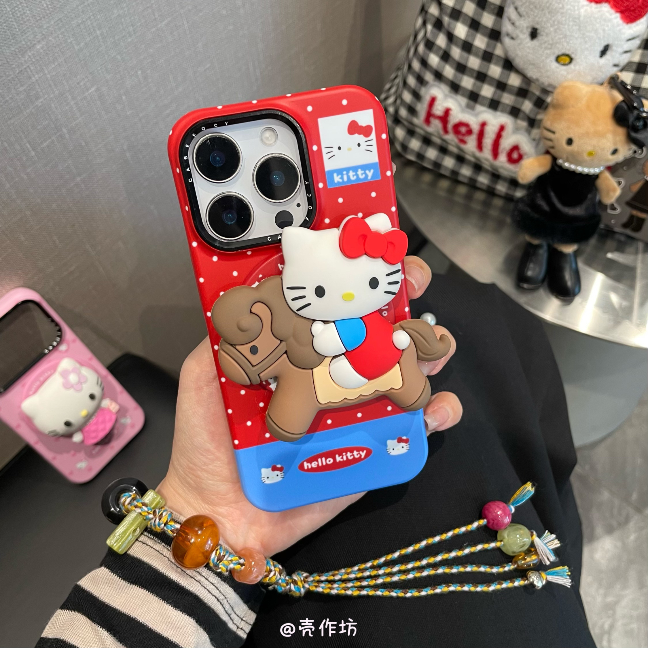 少女心波点可爱卡通木马Kitty磁吸苹果iPhone17/16/15/14手机壳