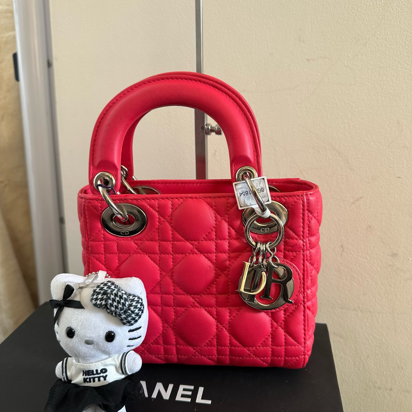 95新 DIOR/迪奥 Dior/迪奥 玫粉色三格戴妃包