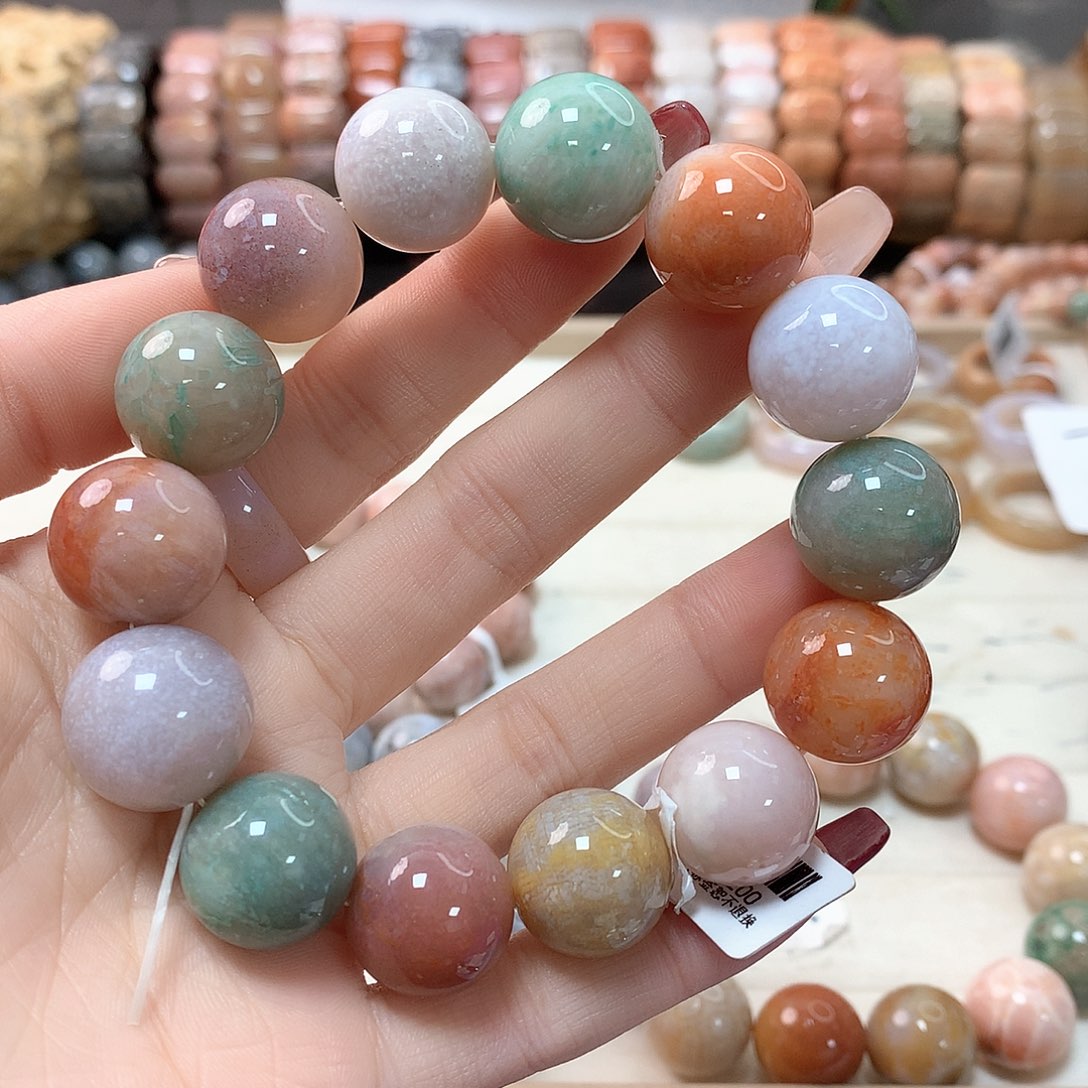 硅化珊瑚（珊瑚玉）手链未镶嵌后**人271