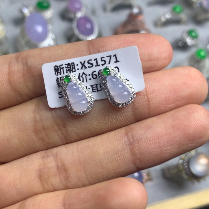 翡翠未镶嵌戒指翡翠耳钉