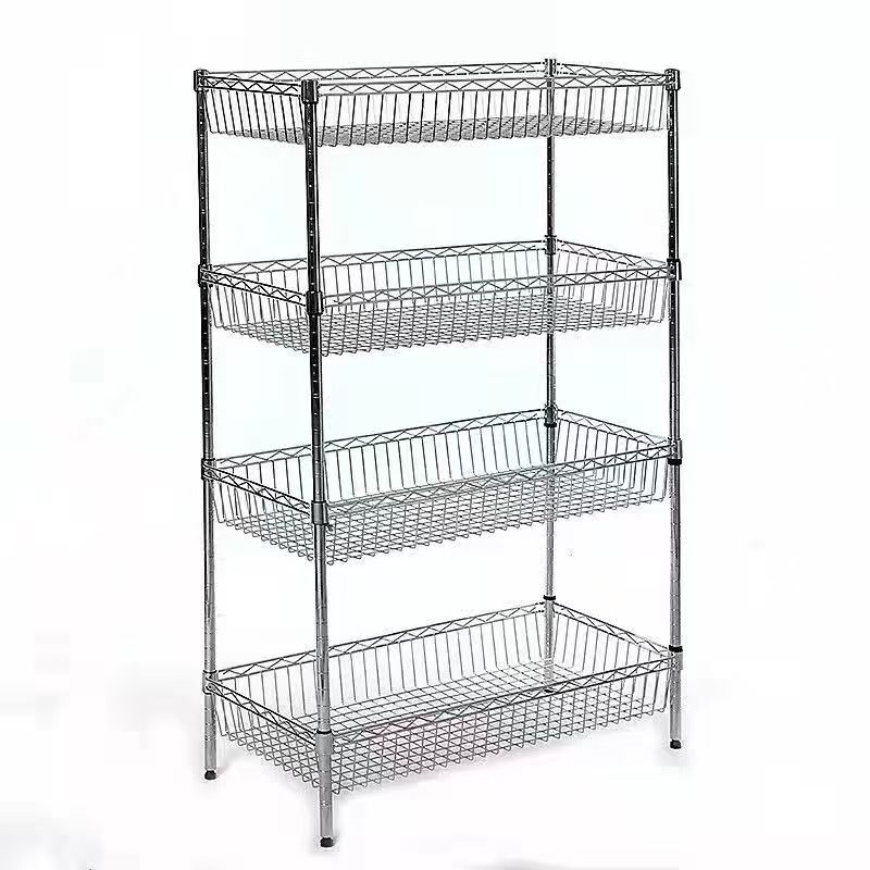 碳钢网篮置物架蔬菜水果零食杂物收纳架客厅阳台卧室厨房摆放架