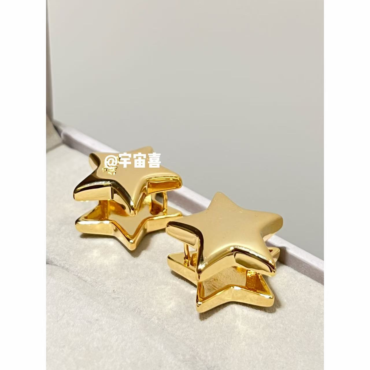 铜合金耳饰 金色【小凯五角星光面金属耳扣】