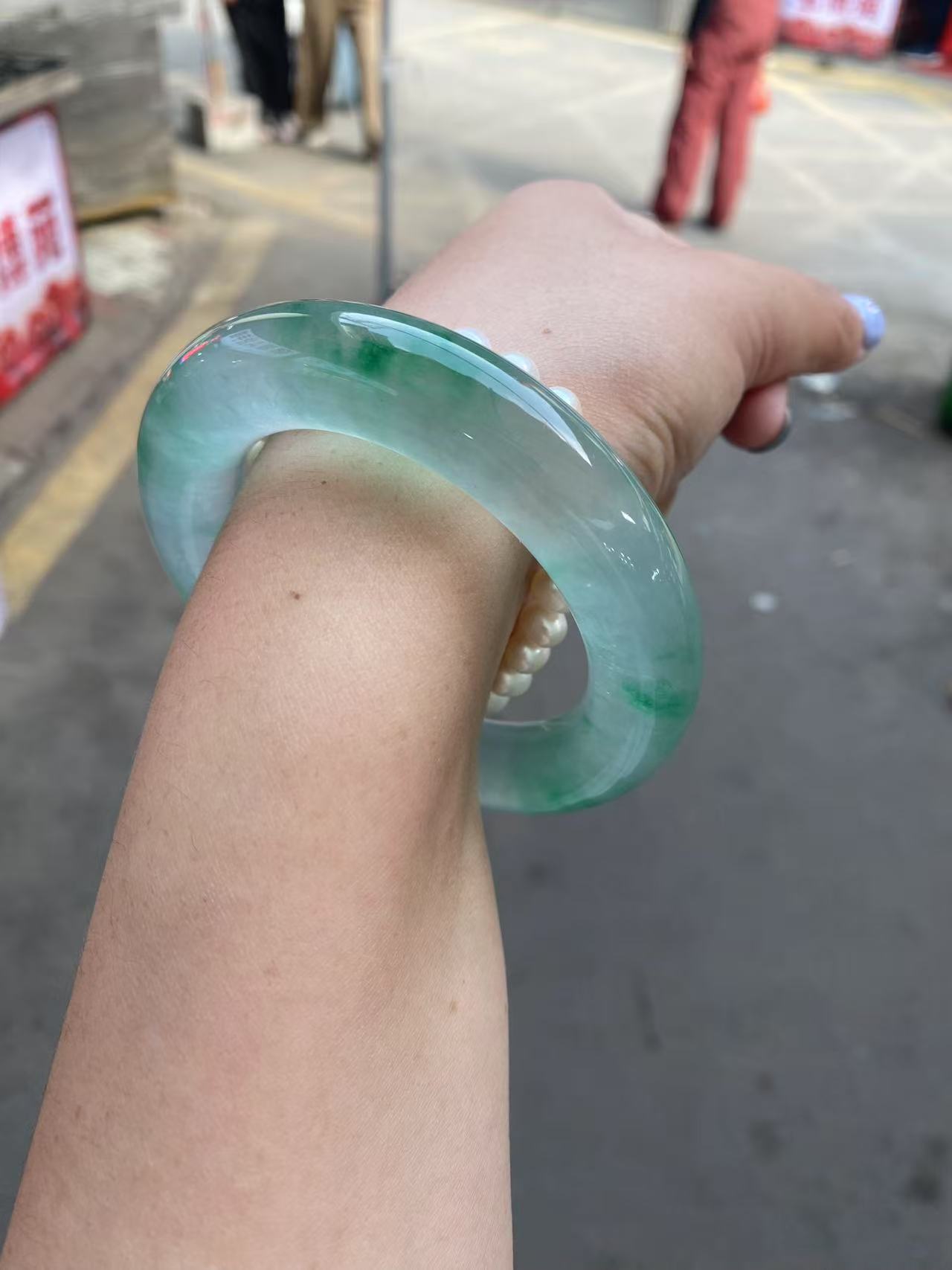 手镯 高品质圆条手镯 飘花有棉有结构相似度更高（请勿私拍）