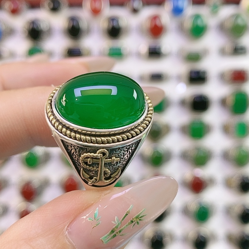 【闪购商品】银S925镶嵌戒指玛瑙/玉髓快****天