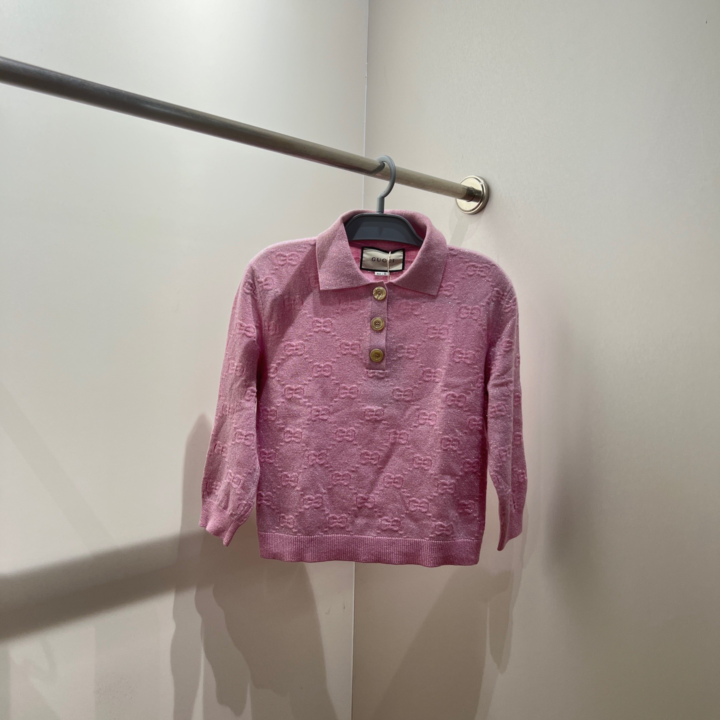 99新 GUCCI/古驰 tob271/满印双G提花短款羊毛长袖 s码 羊毛