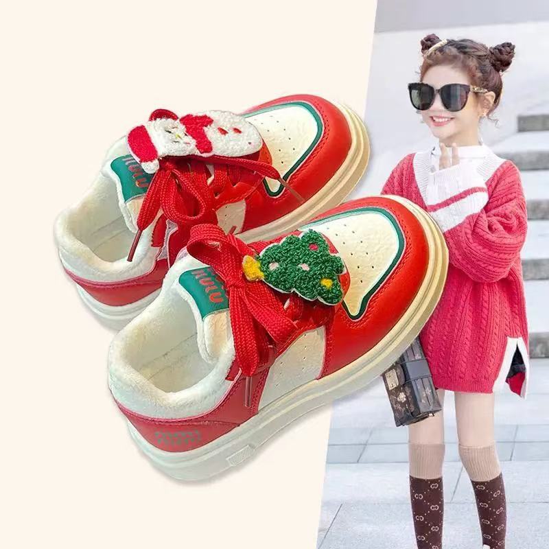 【奥莱】圣诞新年红卡通休闲百搭新款秋冬板鞋 单/棉 17662