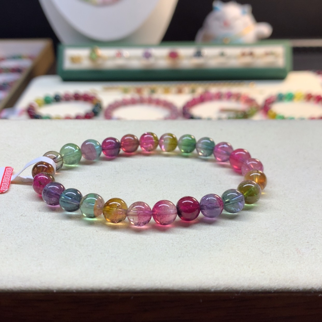 【闪购商品】碧玺手链未镶嵌西瓜7.3mm