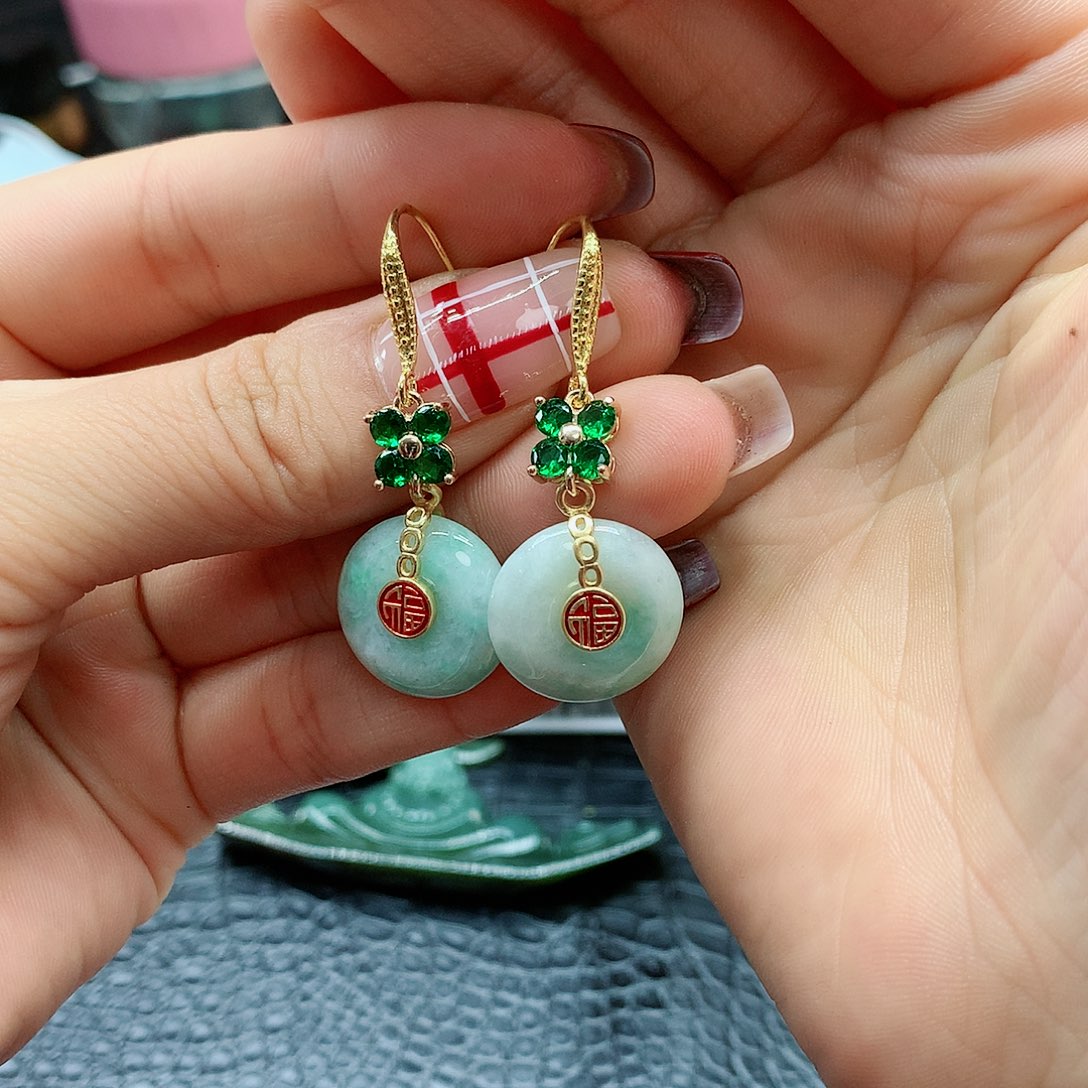 【闪购商品】翡翠耳饰未镶嵌h，