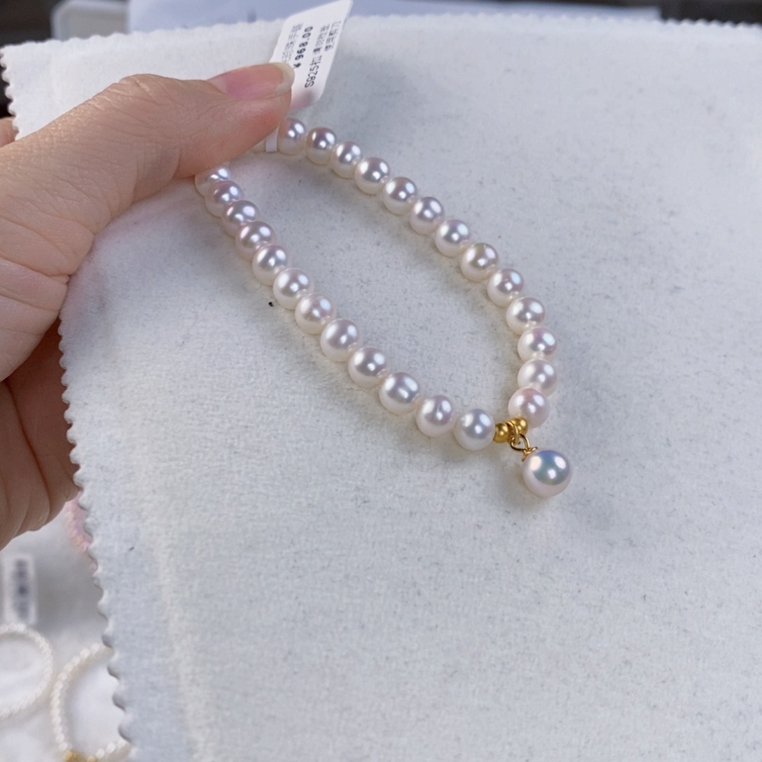 淡水珍珠手绳银S925镶嵌
