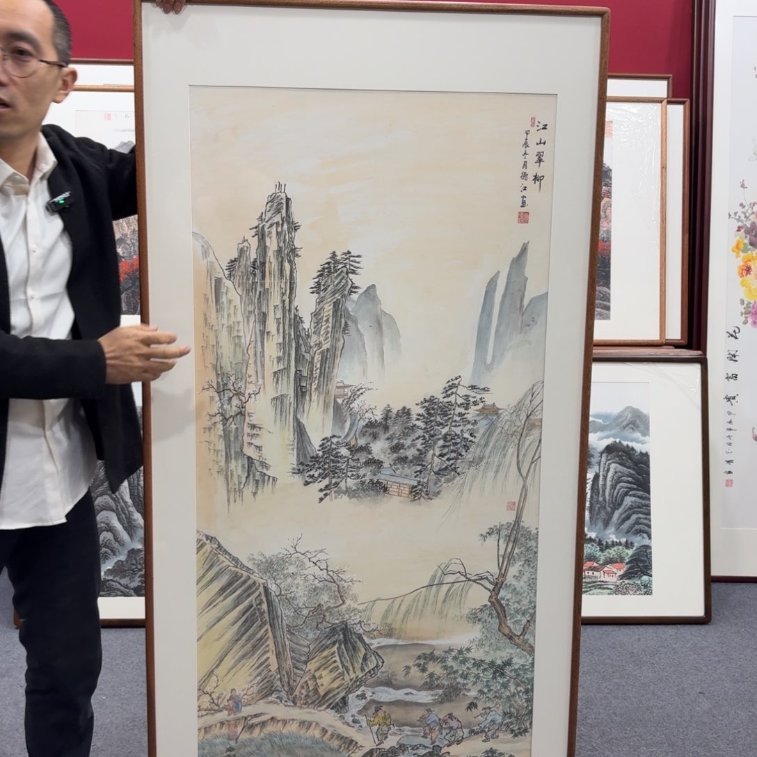 国画带框绘画160/80尺寸