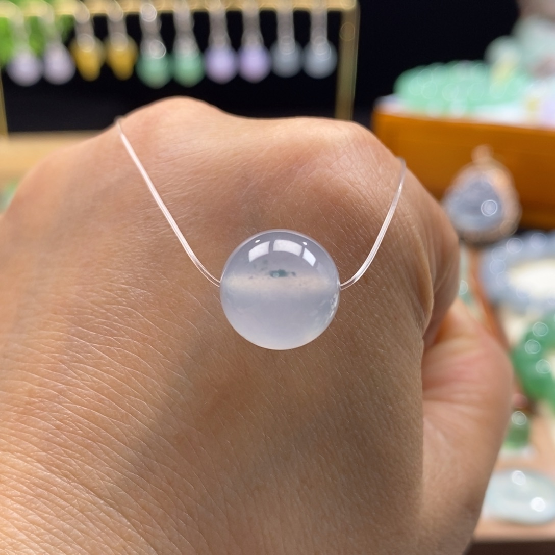 翡翠未镶嵌吊坠(不含链)翡翠茅台白飘花珠卡12.5