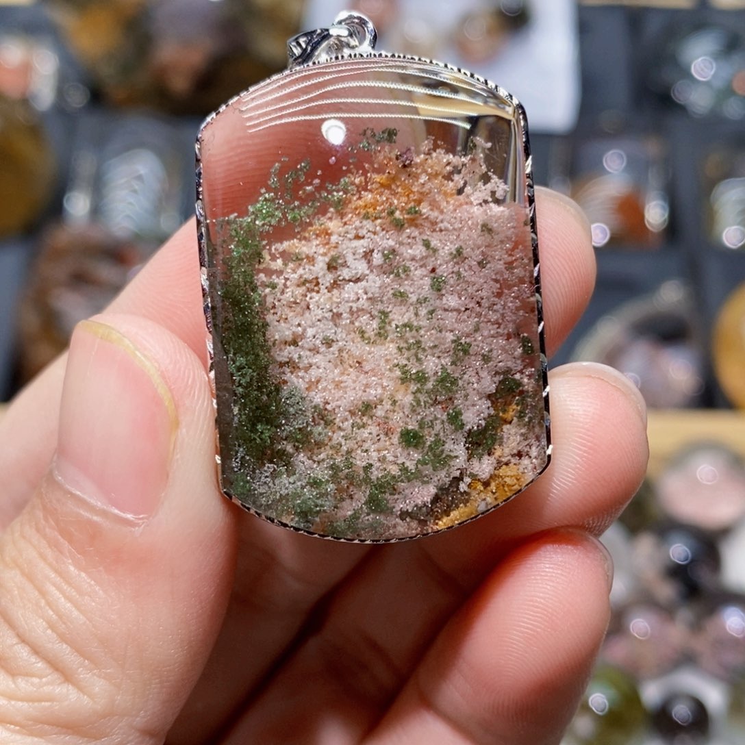 水晶颈饰银S925镶嵌水晶