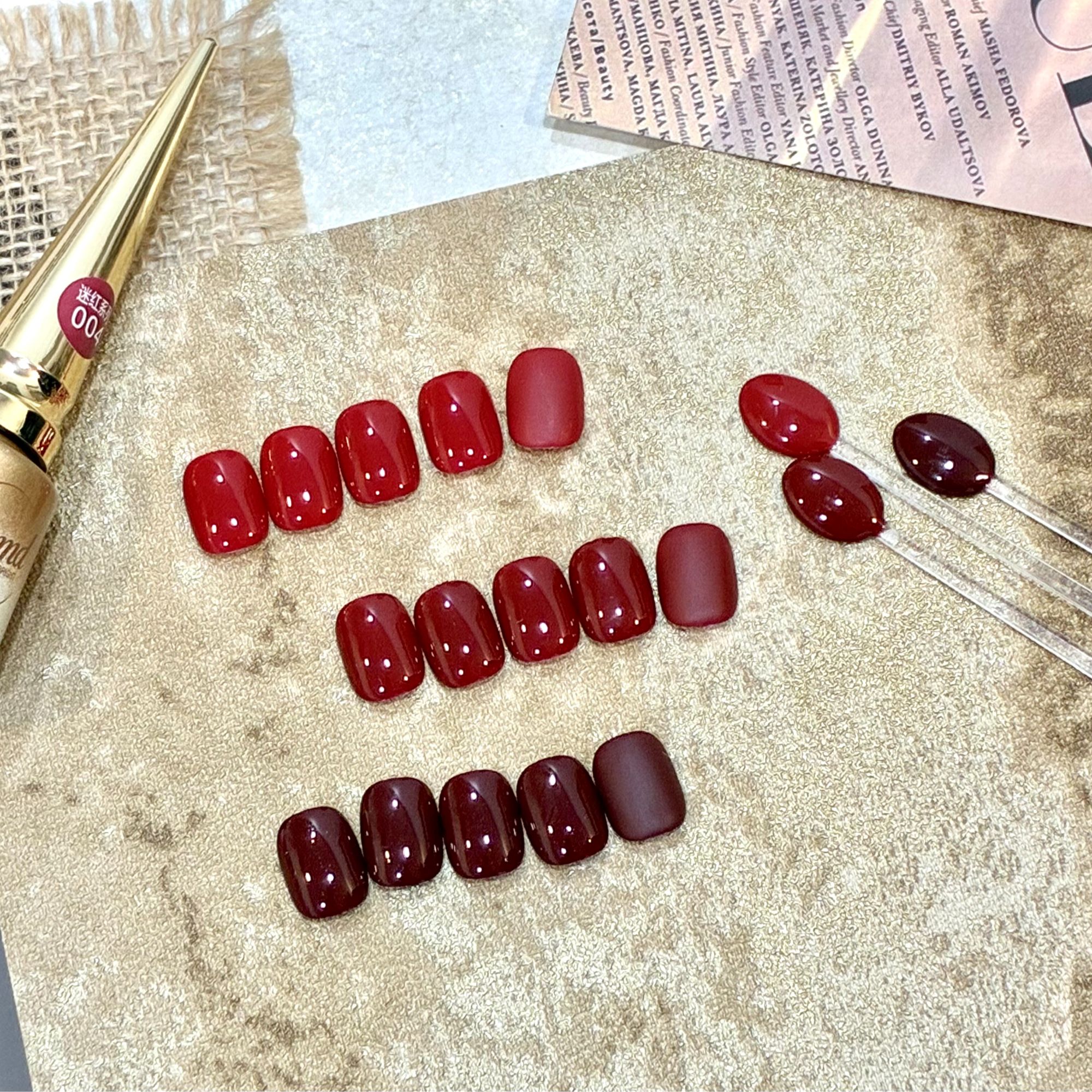 【胭脂铺】秋冬新年红色系指甲油胶2025年新款车厘子酒红色