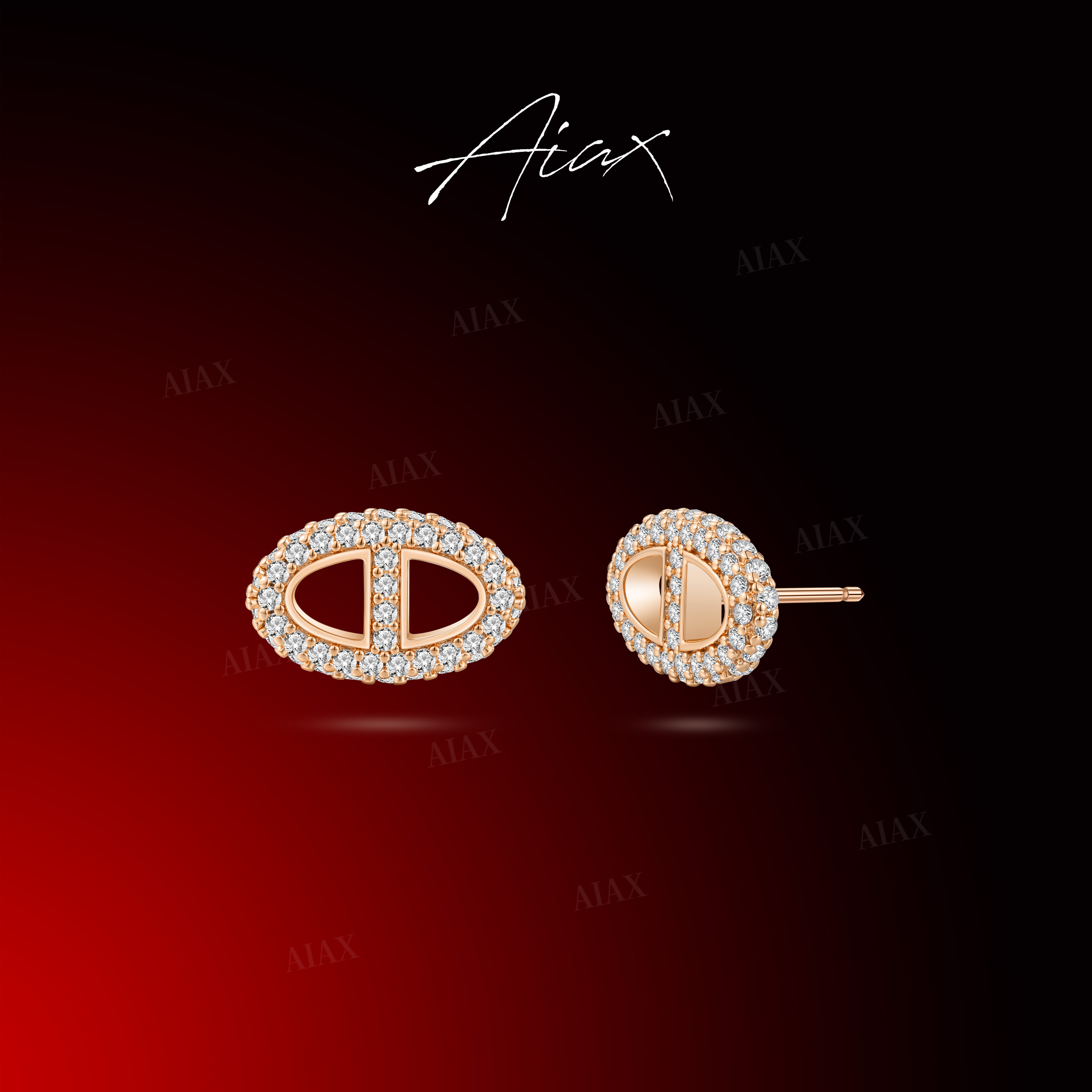 AIAX 镀K金 首饰轻奢高级感猪鼻子耳环女神节送女友TSL1458