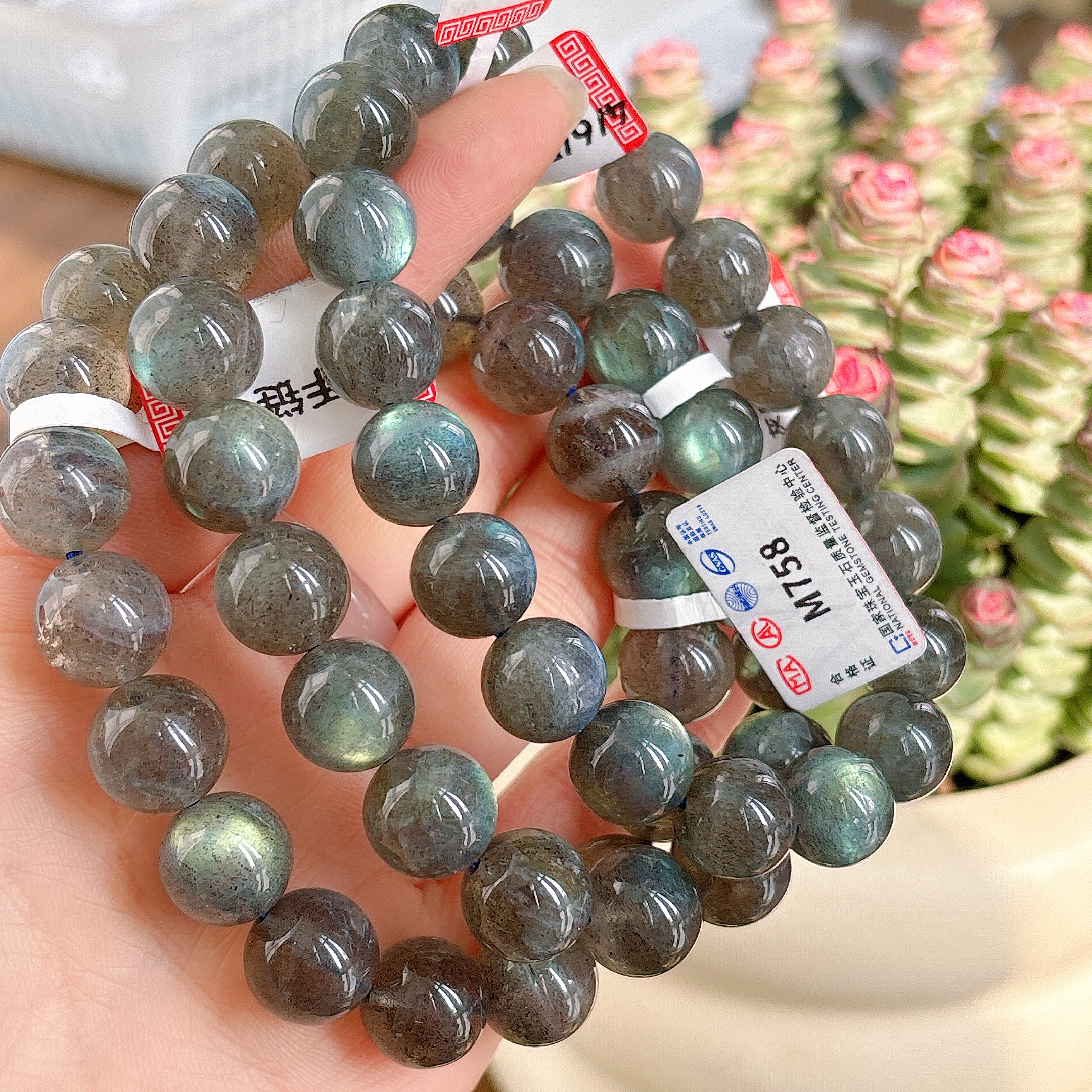【阿波严选】天然灰月光手链-多样性发一M758