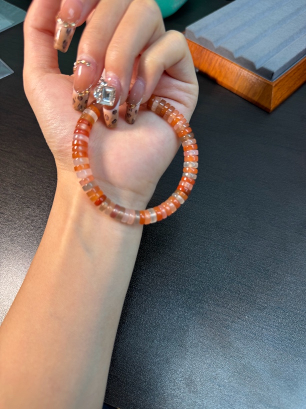 南红保山冰红多宝隔片手串7mm