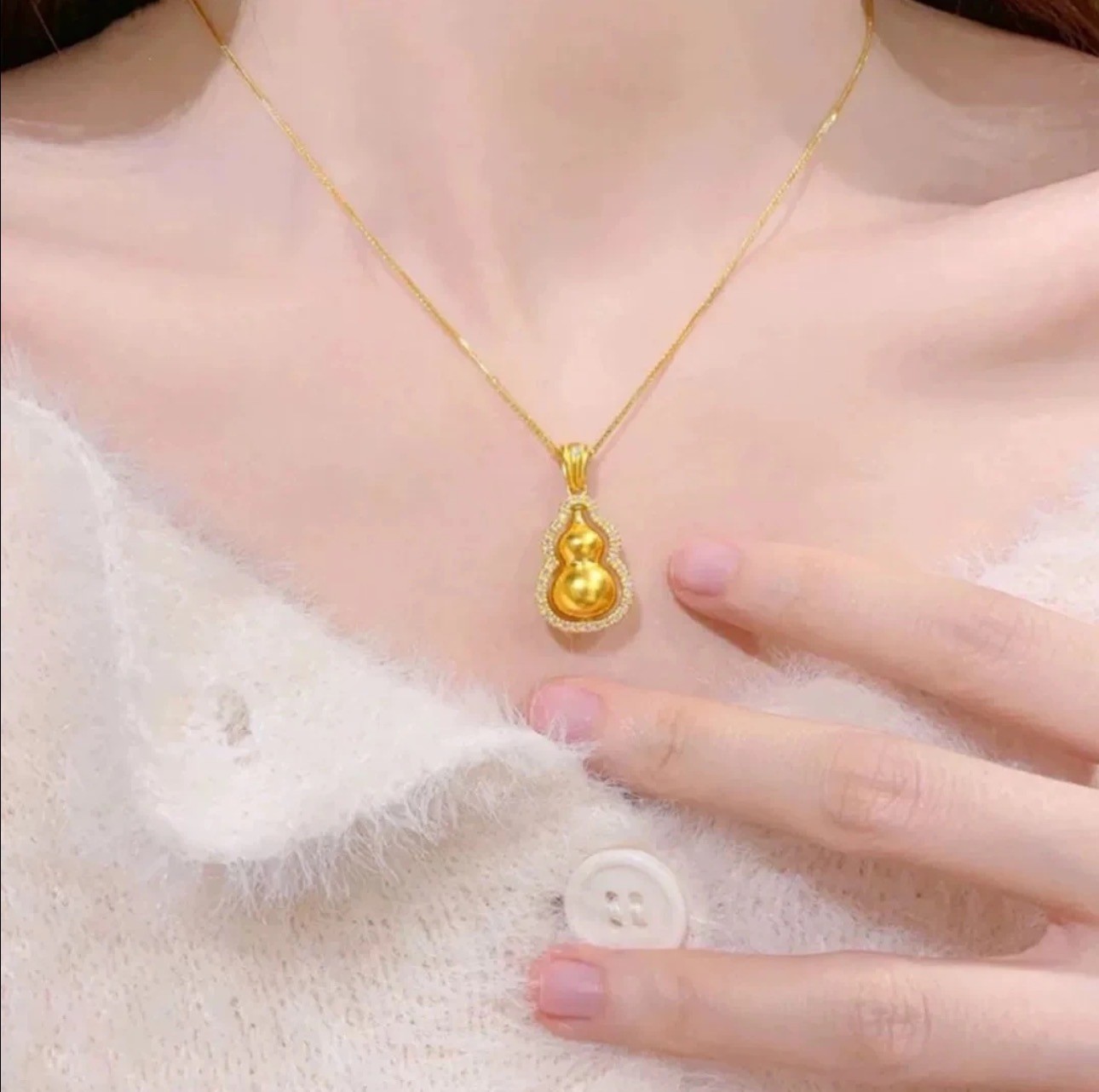 999镀K镶嵌单葫芦套链条时尚简约女款不掉色