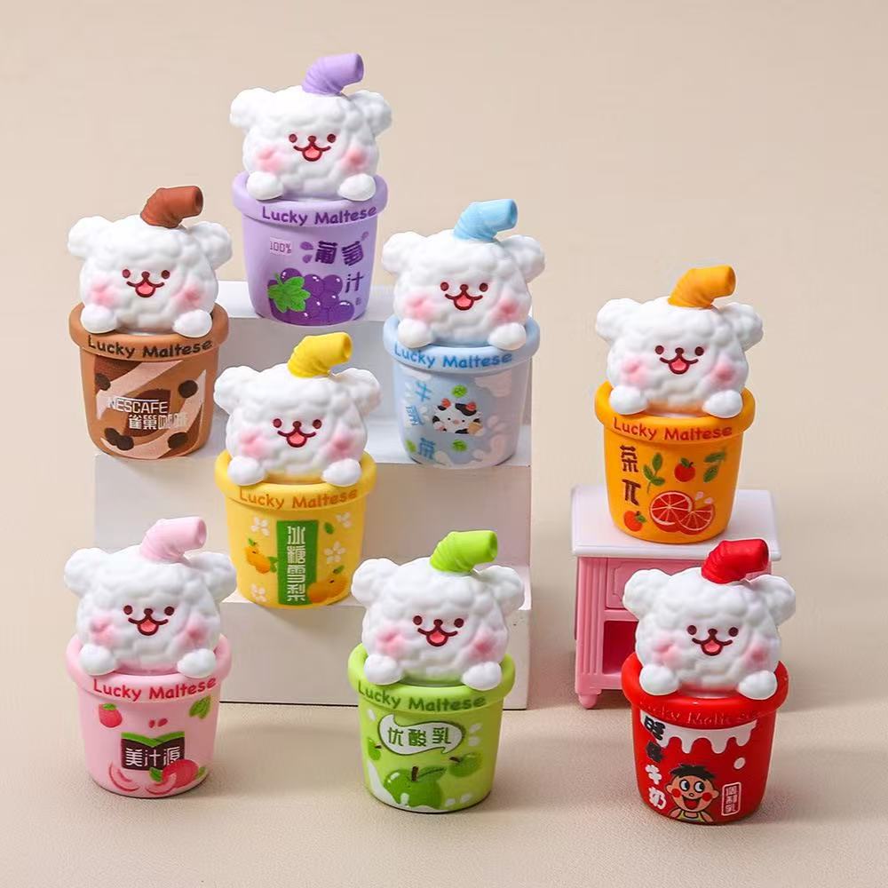 果汁杯手感漆ADIY树脂摆件潮玩萌粒钥匙扣挂机超萌公仔摆件