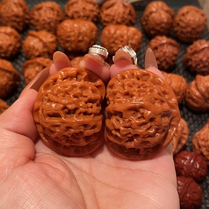 文玩核桃吊坠43桃心宫灯0929