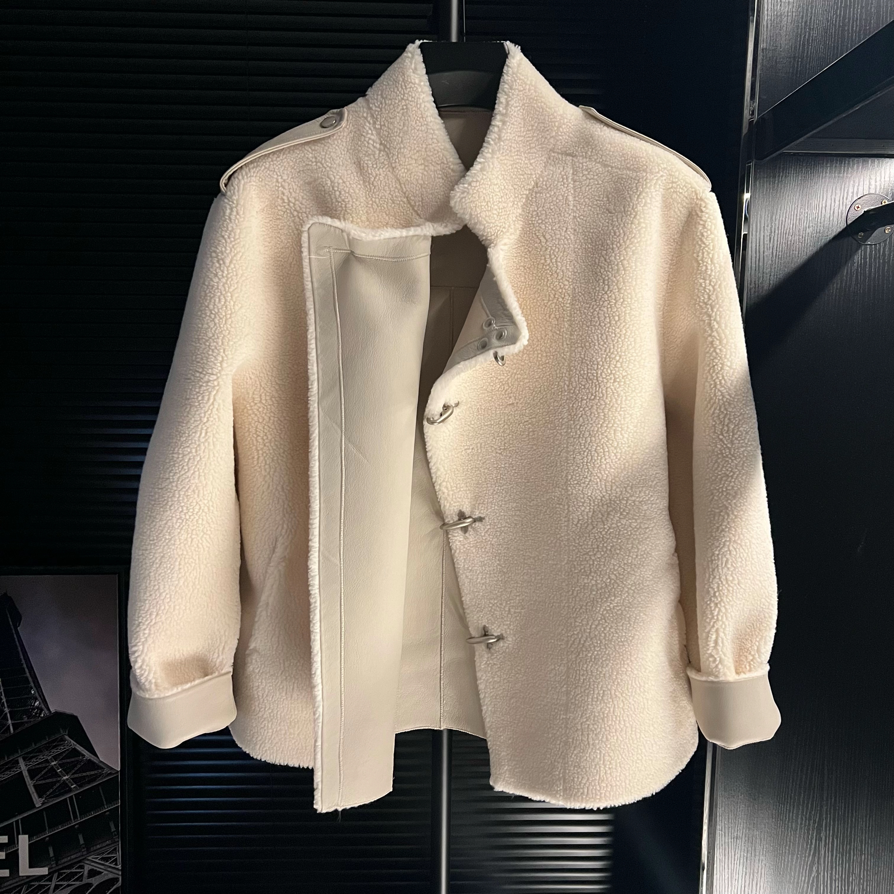 CQ-男士羊羔毛颗粒质感宽松外套男士加厚